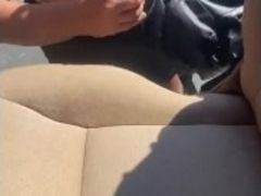 Flashing tits in parking lot