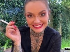 Smoking Addiction- sensual french femdom teases you with her cigarette