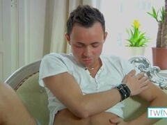 Brunette Twink Andrew I Jerks Off His Cock While Fingering His Butt!