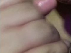 Pregnant wife plays with my dick