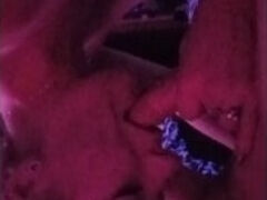 Wife sucks and deep throats cock and rides with buttplug in