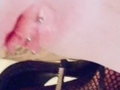 Swollen wet pierced squirting pussy
