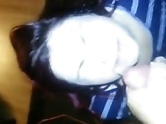 HUGE FACIAL!!! I caught my husband jerking off. Let him use me to cum on