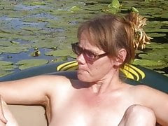 Mature wifey outdoors