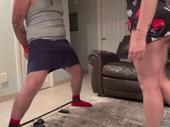 Busting his balls in a new nightgown again lol i love wearing these????