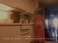 Pankhuri fucked in kitchen while cooking