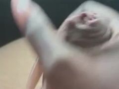 Making my Baby Bear's fat little cock nut in my hand Part 2