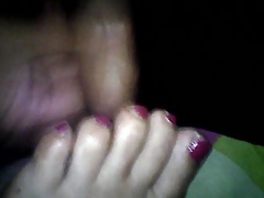 wife pink toes cumshot