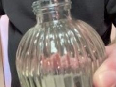 Using my stored cum from the last month to test my wife?€™s new perfume bottle, smells like jizz!!