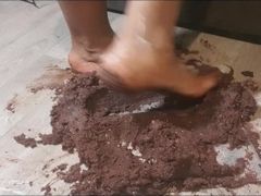 whole chocolate cake foot stomp