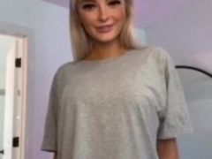 Tiny Blonde Milf shows you what's under her Baggy Tshirt