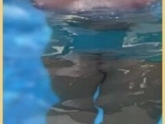 Wifey wet shirt in the pool with perfect braless tits